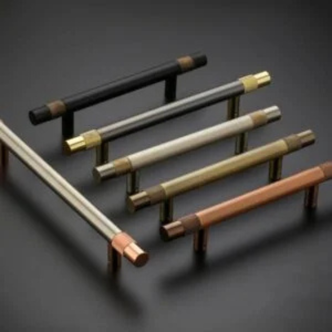 Luxury Knurled-End Metal T-Bar Cabinet Handles